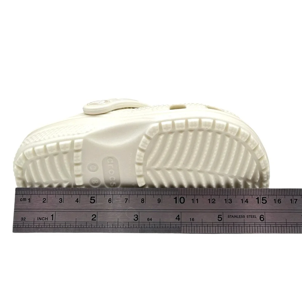 Crocs‎ Toddler Girls Boys Slip-on Clogs Size 8 White Glow Green in the Dark